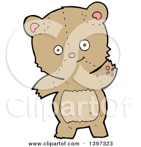 Clipart of a Cartoon Brown Teddy Bear - Royalty Free Vector Illustration by lineartestpilot