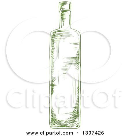 Clipart of a Sketched Oil Bottle - Royalty Free Vector Illustration by Vector Tradition SM