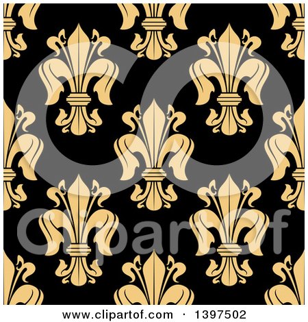Clipart of a Seamless Background Pattern of Fleur De Lis - Royalty Free Vector Illustration by Vector Tradition SM
