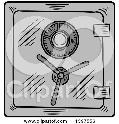 Clipart of a Sketched Vault - Royalty Free Vector Illustration by Vector Tradition SM