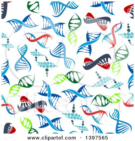Clipart of a Seamless Background Pattern of Dna Strands - Royalty Free Vector Illustration by Vector Tradition SM
