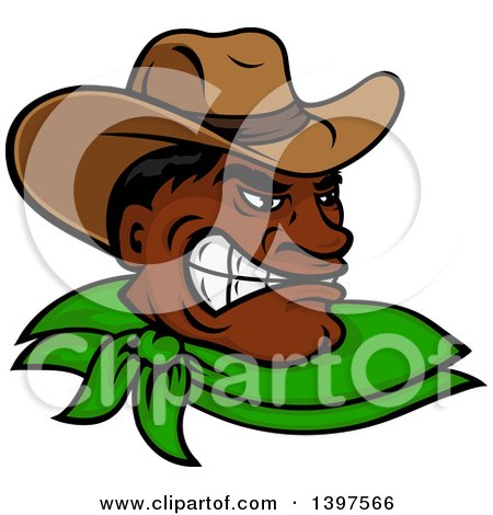 Clipart of a Tough Hispanic Cowboy - Royalty Free Vector Illustration by Vector Tradition SM