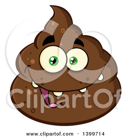 Clipart of a Cartoon Pile of Poop Character - Royalty Free Vector Illustration by Hit Toon