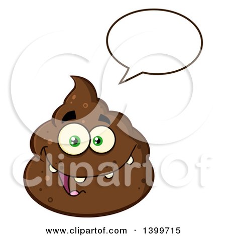 Clipart of a Cartoon Pile of Poop Character Talking - Royalty Free Vector Illustration by Hit Toon