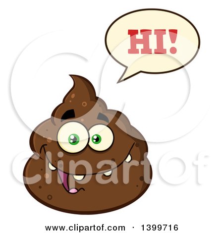 Clipart of a Cartoon Pile of Poop Character Saying Hi - Royalty Free Vector Illustration by Hit Toon