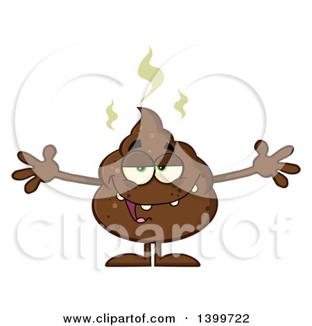 Clipart of a Cartoon Pile of Poop Character with Open Arms - Royalty Free Vector Illustration by Hit Toon