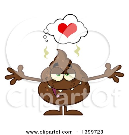 Clipart of a Cartoon Loving Pile of Poop Character with Open Arms - Royalty Free Vector Illustration by Hit Toon