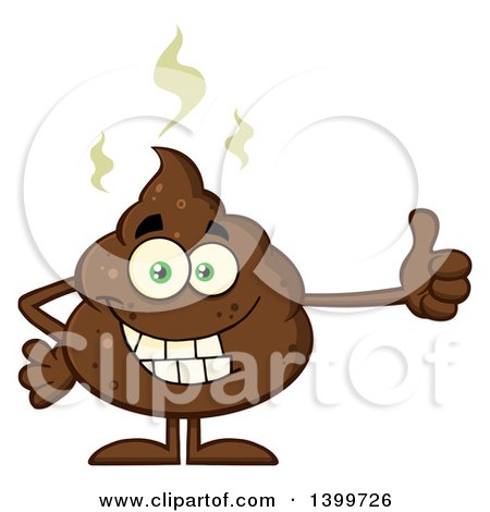 Clipart of a Cartoon Pile of Poop Character Giving a Thumb up - Royalty Free Vector Illustration by Hit Toon