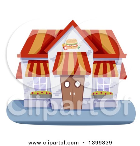 Clipart of a Fast Food Restaurant Building - Royalty Free Vector Illustration by BNP Design Studio