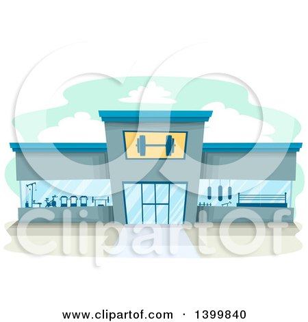 Clipart of a Fitness Gym Building - Royalty Free Vector Illustration by BNP Design Studio