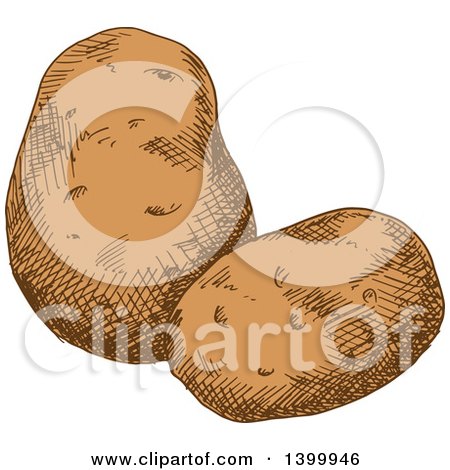 Clipart of Sketched Potatoes - Royalty Free Vector Illustration by Vector Tradition SM