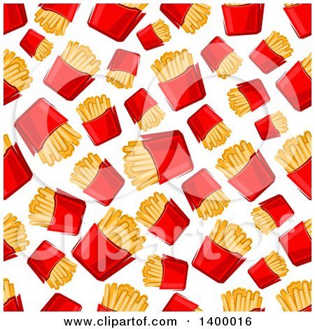 Clipart of a Seamless Background Pattern of Fries - Royalty Free Vector Illustration by Vector Tradition SM
