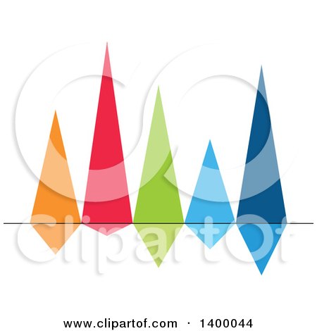 Clipart of a Colorful Reflective Bar Graph - Royalty Free Vector Illustration by Vector Tradition SM