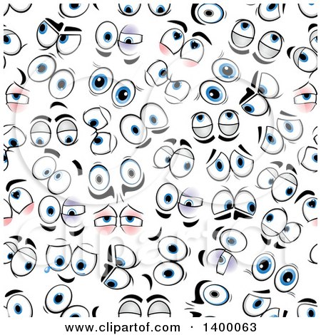 Clipart of a Seamless Background Pattern of Eyes - Royalty Free Vector Illustration by Vector Tradition SM