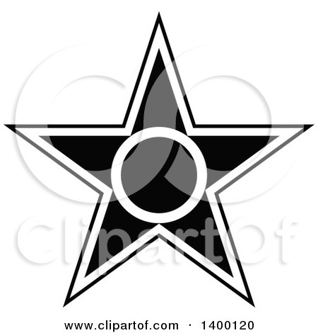 Clipart of a Black and White Star - Royalty Free Vector Illustration by dero