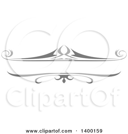 Clipart of a Grayscale Calligraphic Design Element - Royalty Free Vector Illustration by dero