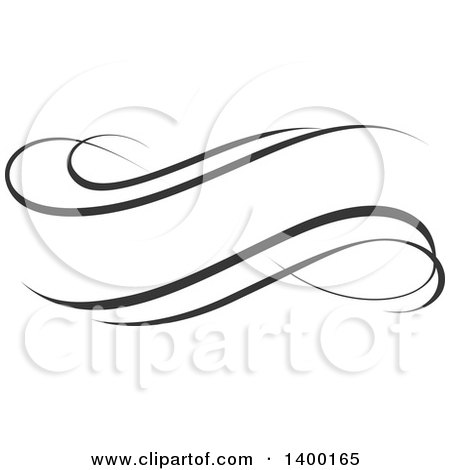 Clipart of a Black and White Calligraphic Design Element - Royalty Free Vector Illustration by dero