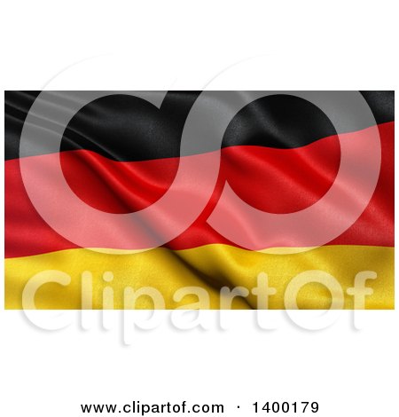 Clipart of a 3d Waving German Flag - Royalty Free Illustration by stockillustrations