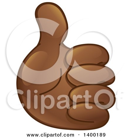 Clipart of a Smiley Emoji Hand Holding a Thumb up - Royalty Free Vector Illustration by yayayoyo