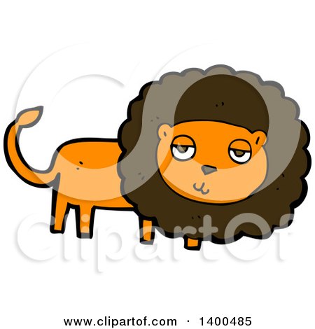 Clipart of a Cartoon Brown and Orange Male Lion - Royalty Free Vector Illustration by lineartestpilot