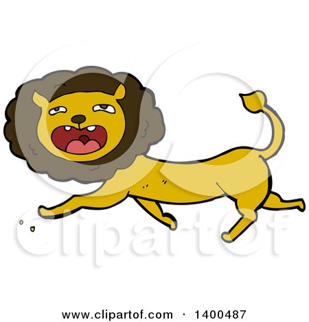 Clipart of a Cartoon Male Lion - Royalty Free Vector Illustration by lineartestpilot