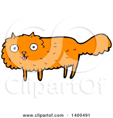 Clipart of a Cartoon Ginger Kitty Cat - Royalty Free Vector Illustration by lineartestpilot