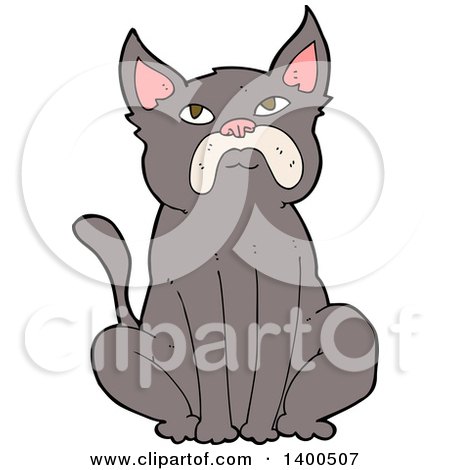 Clipart of a Cartoon Kitty Cat - Royalty Free Vector Illustration by lineartestpilot