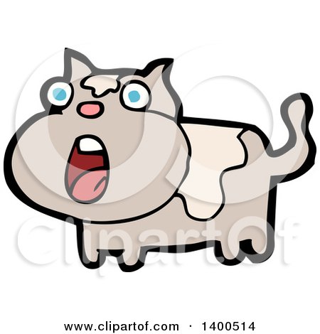 Clipart of a Cartoon Kitty Cat - Royalty Free Vector Illustration by lineartestpilot