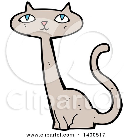 Clipart of a Cartoon Kitty Cat - Royalty Free Vector Illustration by lineartestpilot