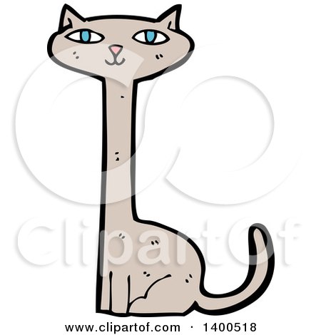 Clipart of a Cartoon Kitty Cat - Royalty Free Vector Illustration by lineartestpilot