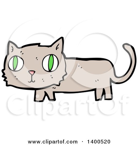 Clipart of a Cartoon Kitty Cat - Royalty Free Vector Illustration by lineartestpilot