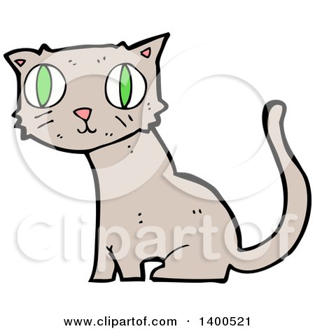 Clipart of a Cartoon Kitty Cat - Royalty Free Vector Illustration by lineartestpilot