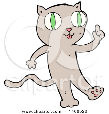 Clipart of a Cartoon Kitty Cat - Royalty Free Vector Illustration by lineartestpilot