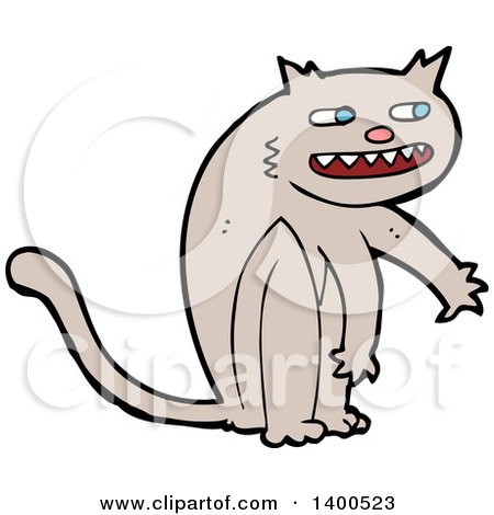 Clipart of a Cartoon Kitty Cat - Royalty Free Vector Illustration by lineartestpilot