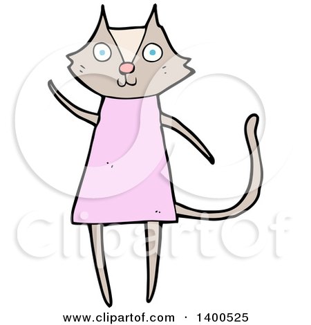 Clipart of a Cartoon Kitty Cat - Royalty Free Vector Illustration by lineartestpilot