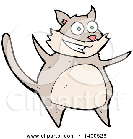 Clipart of a Cartoon Kitty Cat - Royalty Free Vector Illustration by lineartestpilot