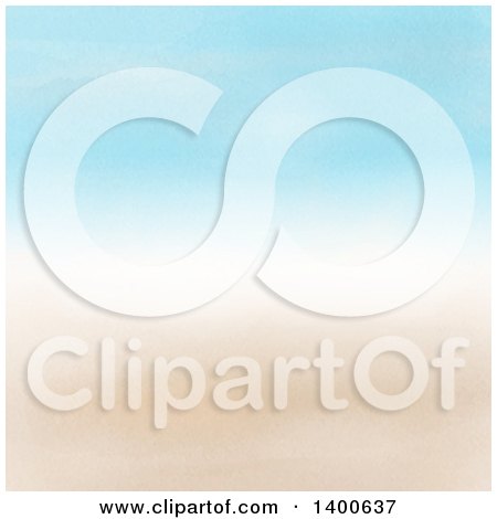 Clipart of a Background of Blue and Sand in Watercolor - Royalty Free Vector Illustration by KJ Pargeter