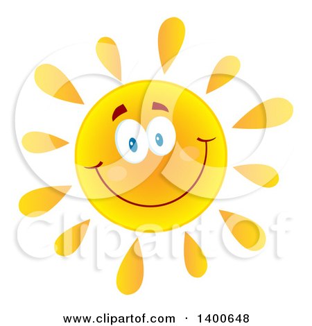 Clipart of a Happy Sun Smiling - Royalty Free Vector Illustration by Hit Toon