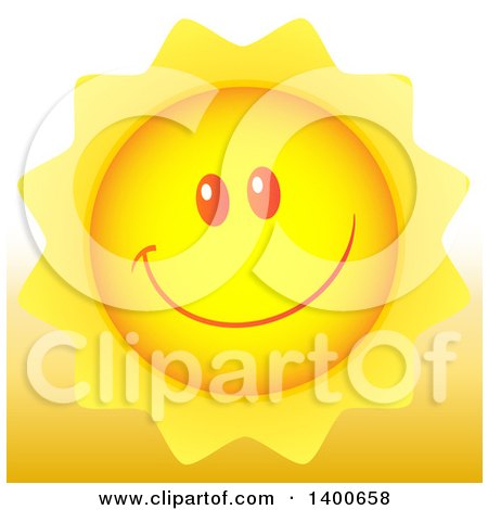Clipart of a Happy Sun Smiling - Royalty Free Vector Illustration by Hit Toon