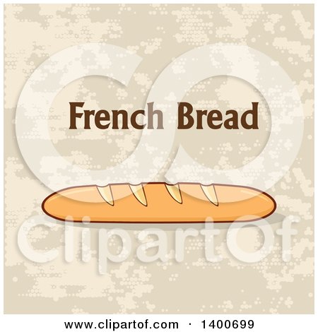 Clipart of a Loaf of French Bread and Text - Royalty Free Vector Illustration by Hit Toon
