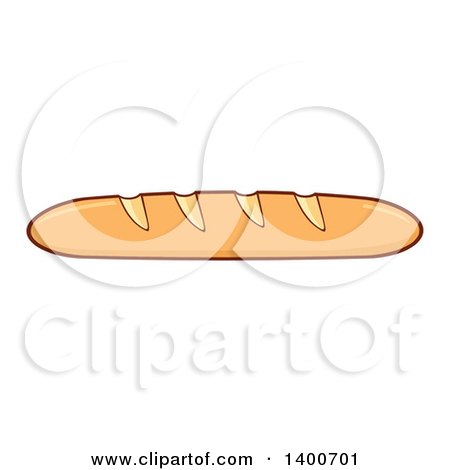 Clipart of a Loaf of French Bread - Royalty Free Vector Illustration by Hit Toon