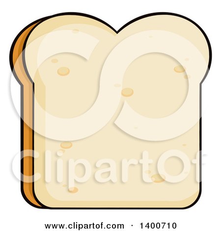 Clipart of a Piece of White Sliced Bread - Royalty Free Vector Illustration by Hit Toon