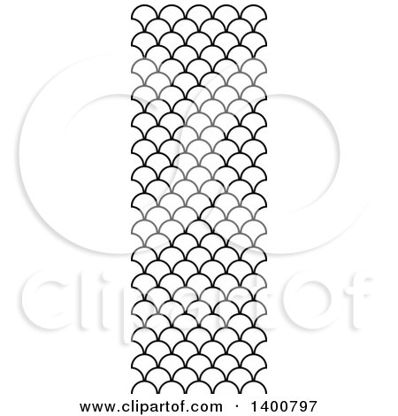 Clipart of a Vertical Seamless Black and White Scale Pattern - Royalty Free Vector Illustration by dero