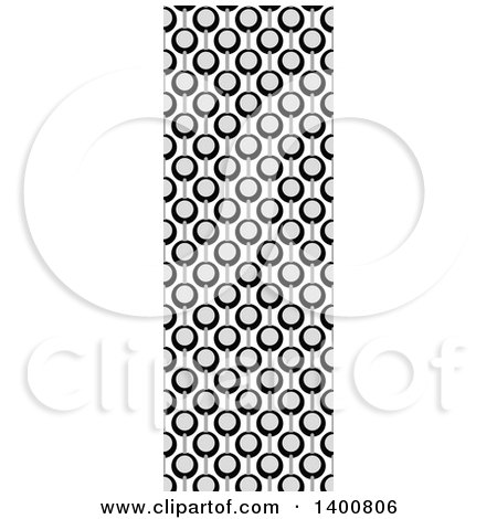 Clipart of a Vertical Seamless Grayscale Circle Pattern - Royalty Free Vector Illustration by dero
