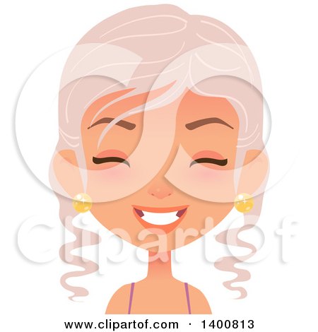 Clipart of a Happy Fairy Woman Laughing - Royalty Free Vector Illustration by Melisende Vector