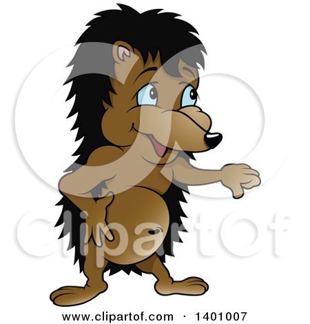 Clipart of a Hedgehog Giving a Thumb down - Royalty Free Vector Illustration by dero