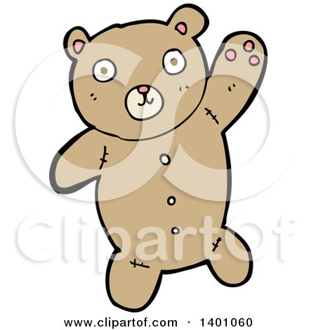 Clipart of a Cartoon Brown Teddy Bear - Royalty Free Vector Illustration by lineartestpilot