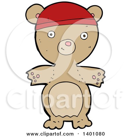 Clipart of a Cartoon Brown Bear - Royalty Free Vector Illustration by lineartestpilot