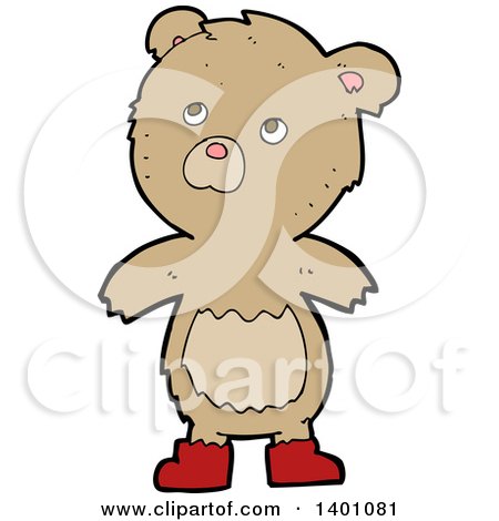 Clipart of a Cartoon Brown Bear - Royalty Free Vector Illustration by lineartestpilot