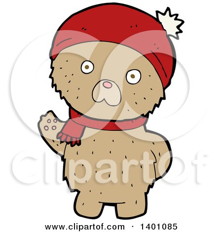 Clipart of a Cartoon Brown Bear - Royalty Free Vector Illustration by lineartestpilot